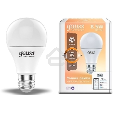 Лампа Светодиодная Gauss Smart Home DIM E27 A60 8.5 Вт 2700К 1/10/40