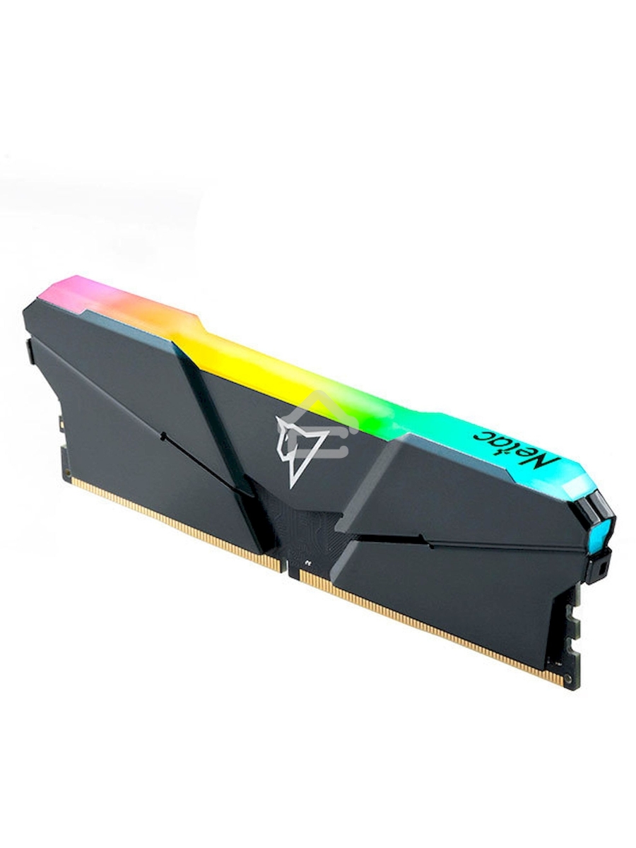 Оперативная память NETAC Shadow, DDR4, 16GB (2x8GB), 3200MHz, CL16, DIMM, с радиаторами, RGB, серый