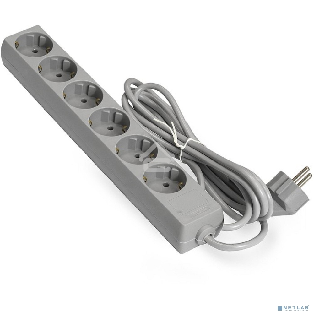 Сетевой фильтр ExeGate EX285835RUS ECE-6-5G (6 евророзетки с заземлением, 5м, серый)