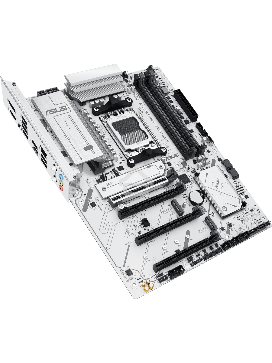 Материнская плата ASUS B850 MAX GAMING WIFI W, AM5, AMD B850, 4xDDR5, 4xSATA, 3xM.2, 1xPCIe 5.0 x16, 1xPCIe 4.0 x4, 2xPCIe 3.0 x1, 1xDisplayPort, 1xHDMI, 1x2.5Gb LAN, Wi-Fi 6E, Bluetooth 5.3, 1xUSB-C 10Gbps, 3xUSB-A 10Gbps, 2xUSB-A 5Gbps, 2xUSB-A 2.0, 3x3