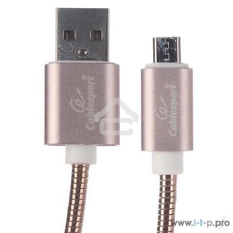 Кабель USB2.0 Cablexpert CC-G-mUSB02Cu-0.5M, AM/microB, серия Gold, длина 0.5м, золото, блистер