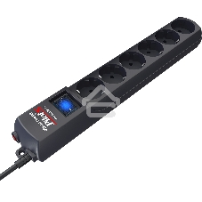 Сетевой фильтр Pilot S 6 розеток (5 евро + 1 без заземления) 1.8 м, графит