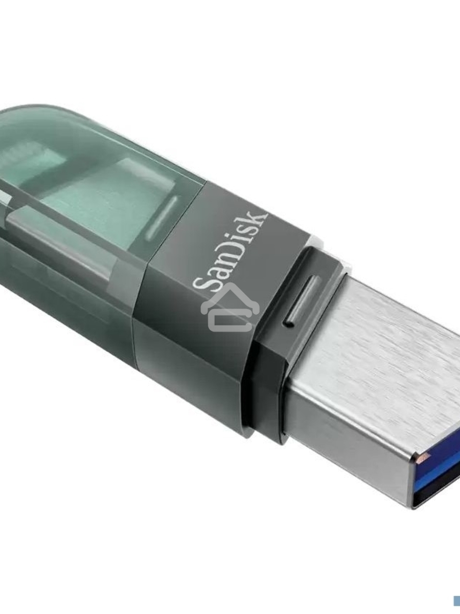 Флеш диск Sandisk 128Gb iXpand Flip SDIX90N-128G-GN6NE USB3.1 зеленый/серебристый