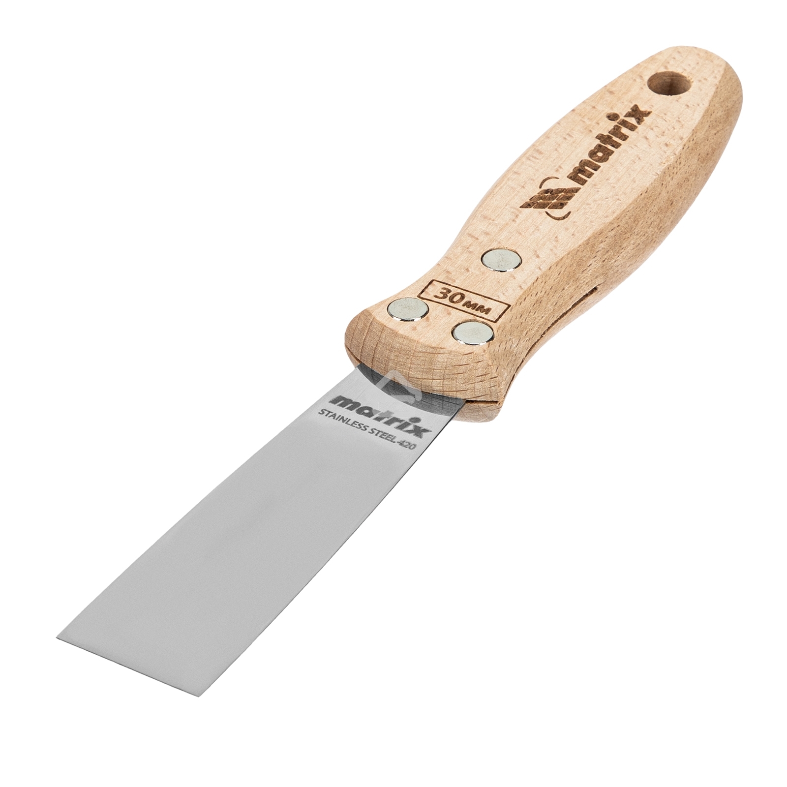 Шпательная лопатка Matrix из нержавеющей стали, 30 мм, буковая рукоятка, EFP 85608
