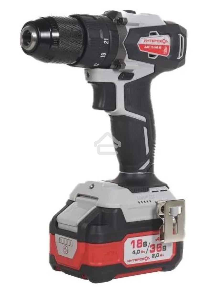 Дрель-шуруповерт аккумуляторная INTERSKOL DAU-13/36V 50