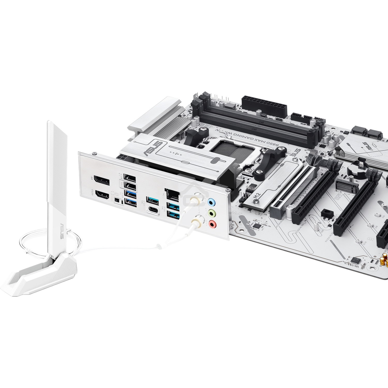 Материнская плата ASUS B850 MAX GAMING WIFI W, AM5, AMD B850, 4xDDR5, 4xSATA, 3xM.2, 1xPCIe 5.0 x16, 1xPCIe 4.0 x4, 2xPCIe 3.0 x1, 1xDisplayPort, 1xHDMI, 1x2.5Gb LAN, Wi-Fi 6E, Bluetooth 5.3, 1xUSB-C 10Gbps, 3xUSB-A 10Gbps, 2xUSB-A 5Gbps, 2xUSB-A 2.0, 3x3