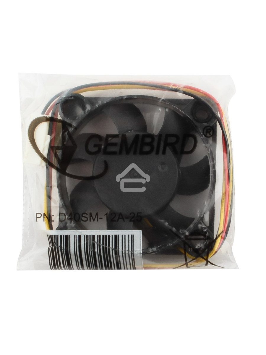 Вентилятор для корпуса Gembird D40SM-12A-25 черный, 40 мм, 5000 об/мин, 27 дБ, 3 pin