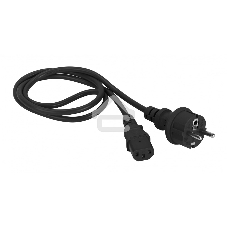 Шнур питания Lanmaster C13-Schuko, 3х0.75, 220В, 10А, черный, 1.8 метра