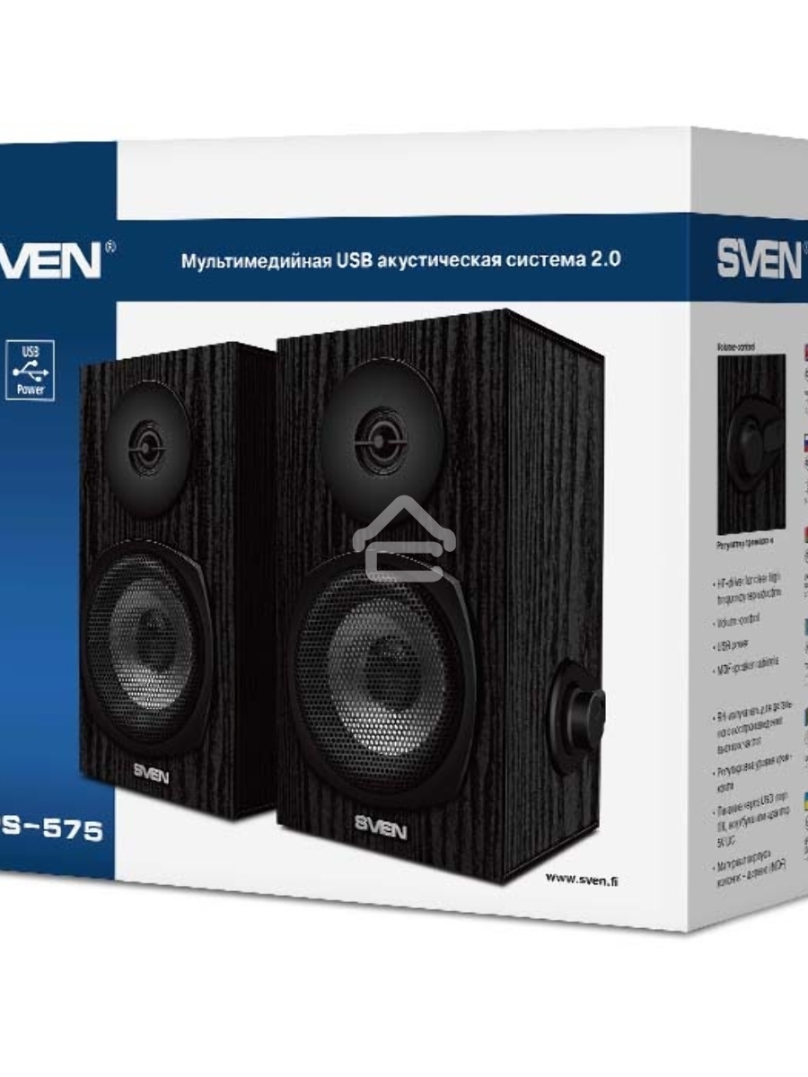Колонки Sven SPS-575 2.0 черный 6Вт