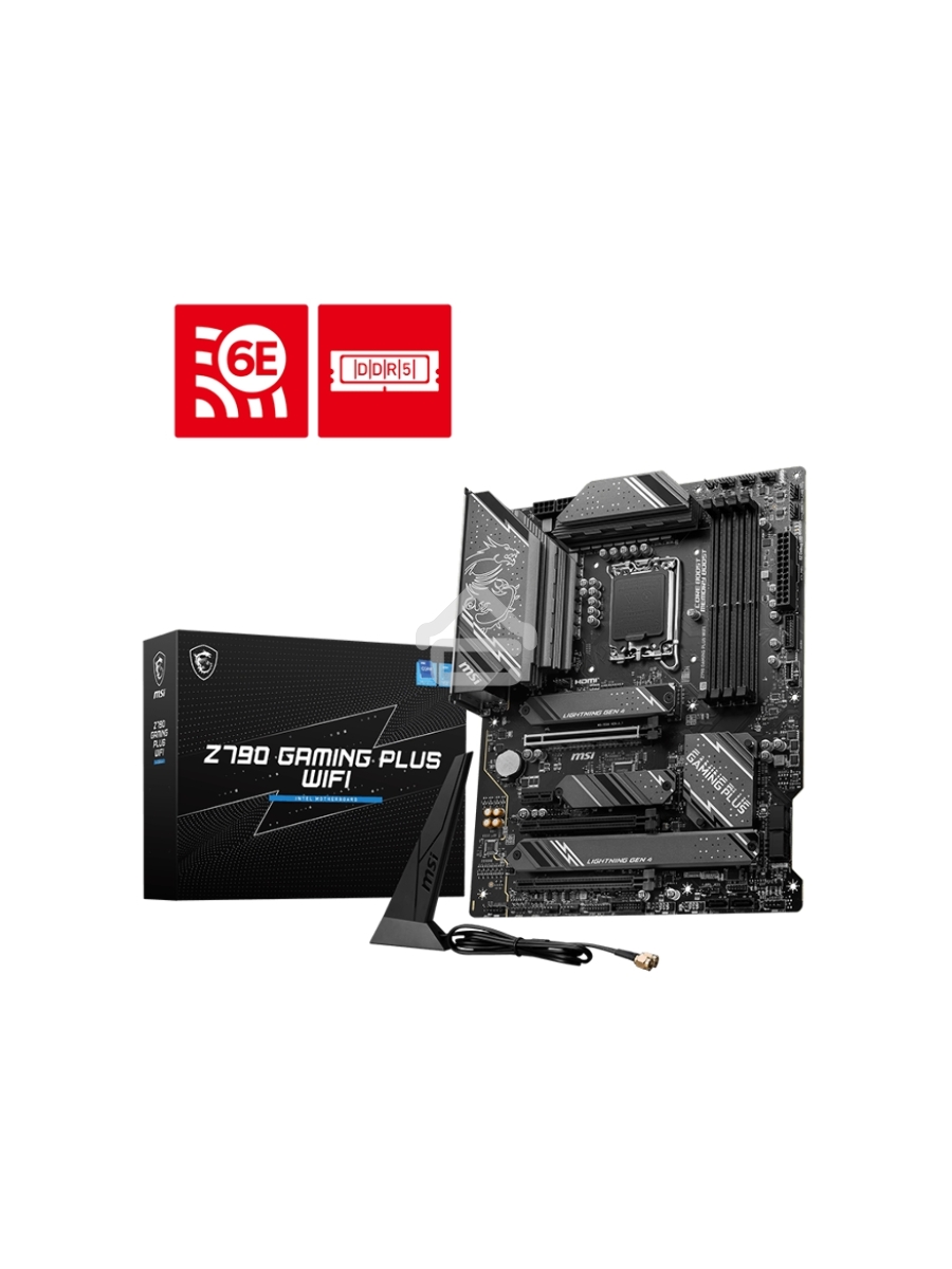 Материнская плата MSI Z790 GAMING PLUS WIFI, LGA 1700, 4xDDR5, 1xPCIe 5.0 x16, 1xPCIe 4.0 x16, 4xM.2, 6xSATA, 1xHDMI, 1xDP, 2.5 Gigabit Ethernet, 7.1 аудио, ATX