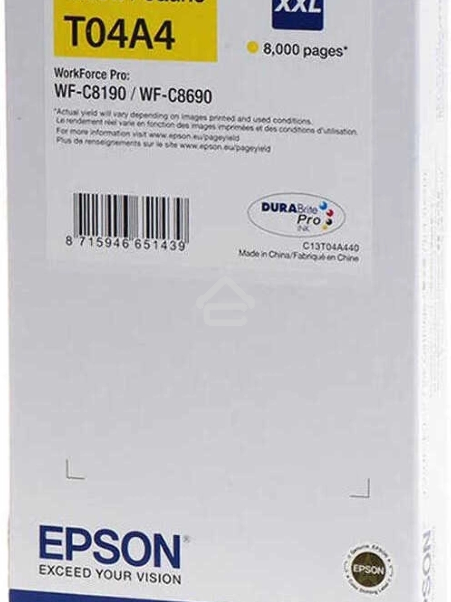 Картридж струйный Epson C13T04A440 желтый (8000 стр.) для WF-C8190 / WF-C8690