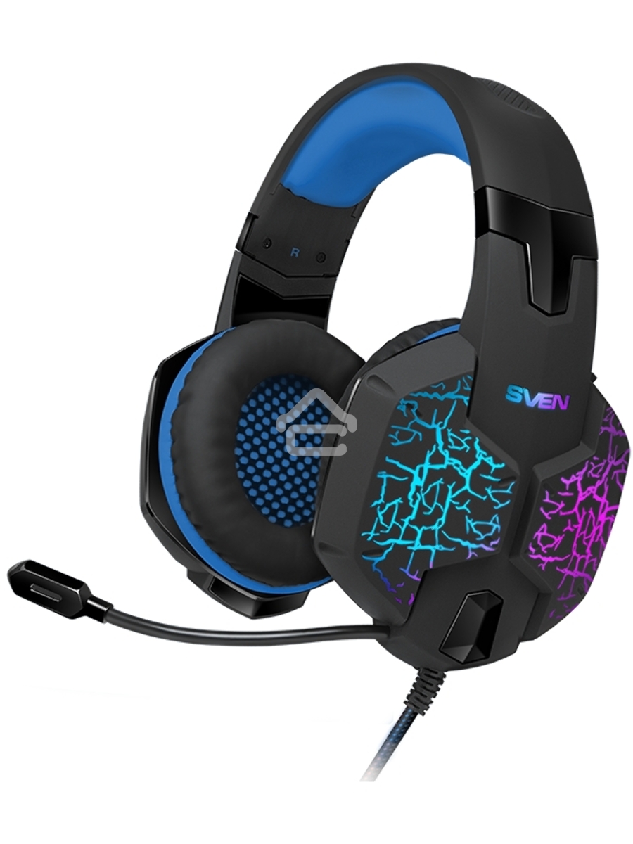 Гарнитура SVEN AP-U980MV, черный-синий (USB, LED, 7.1, 2.2m)