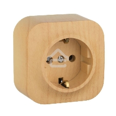 Розетка 1-м ОП Quteo 16А с заземл. дерево Legrand 782271