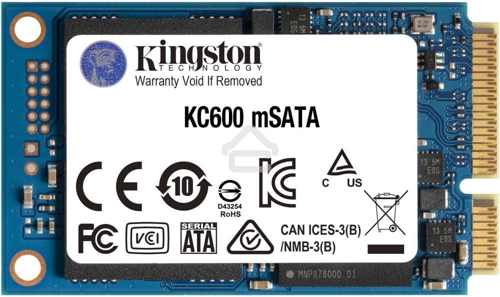 Накопитель SSD Kingston KC600, 512GB, mSATA, R/W 550/520