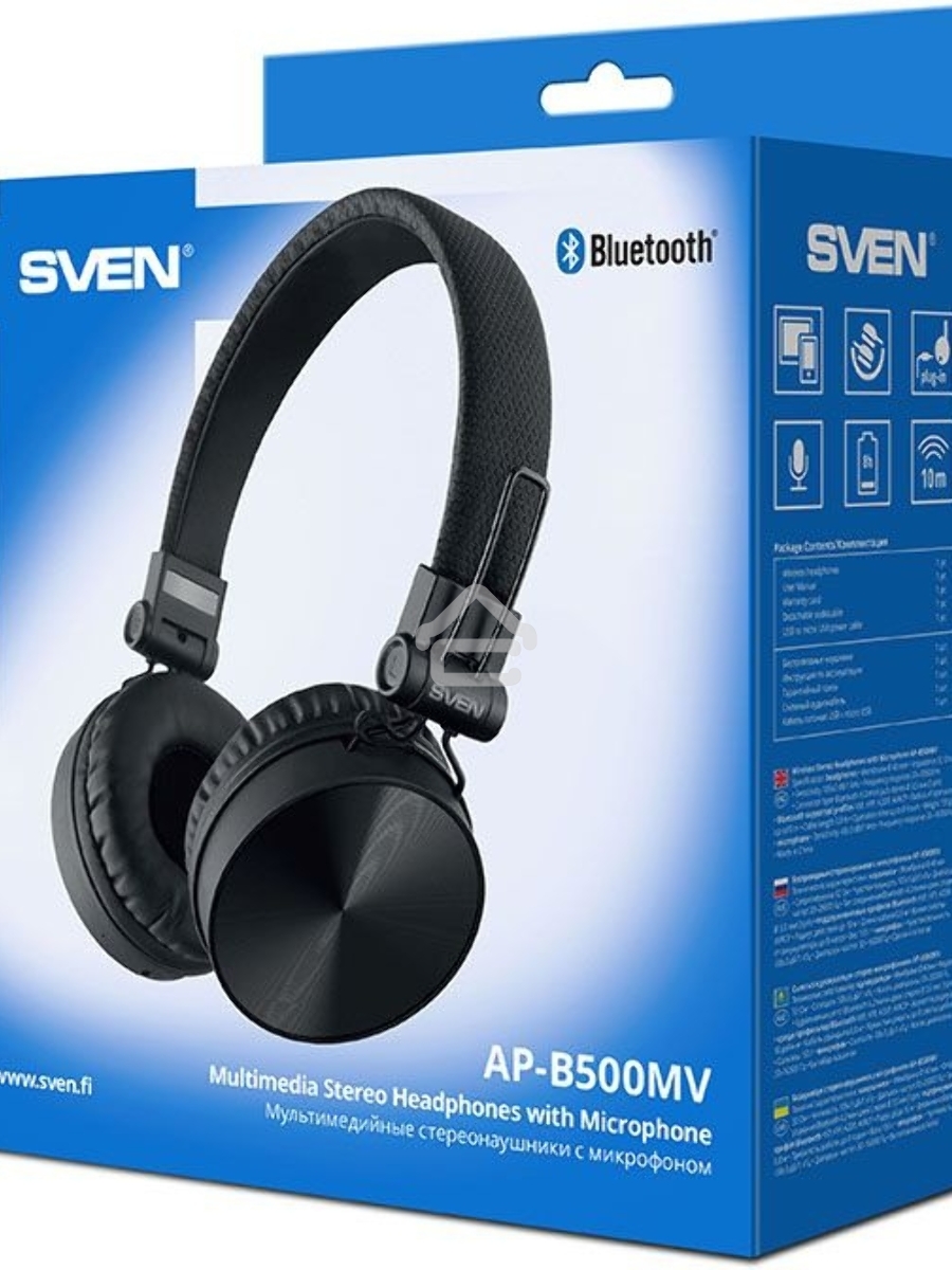 Наушники с микрофоном SVEN AP-B500MV черный Bluetooth