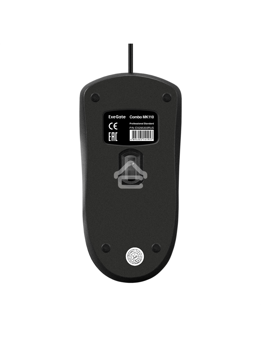 Комплект ExeGate Professional Standard Combo MK110-OEM (клавиатура влагозащищенная 104кл. + мышь оптическая 1000dpi, 3 кнопки и колесо прокрутки; USB, длина кабелей 1.5м, черный, RTL)