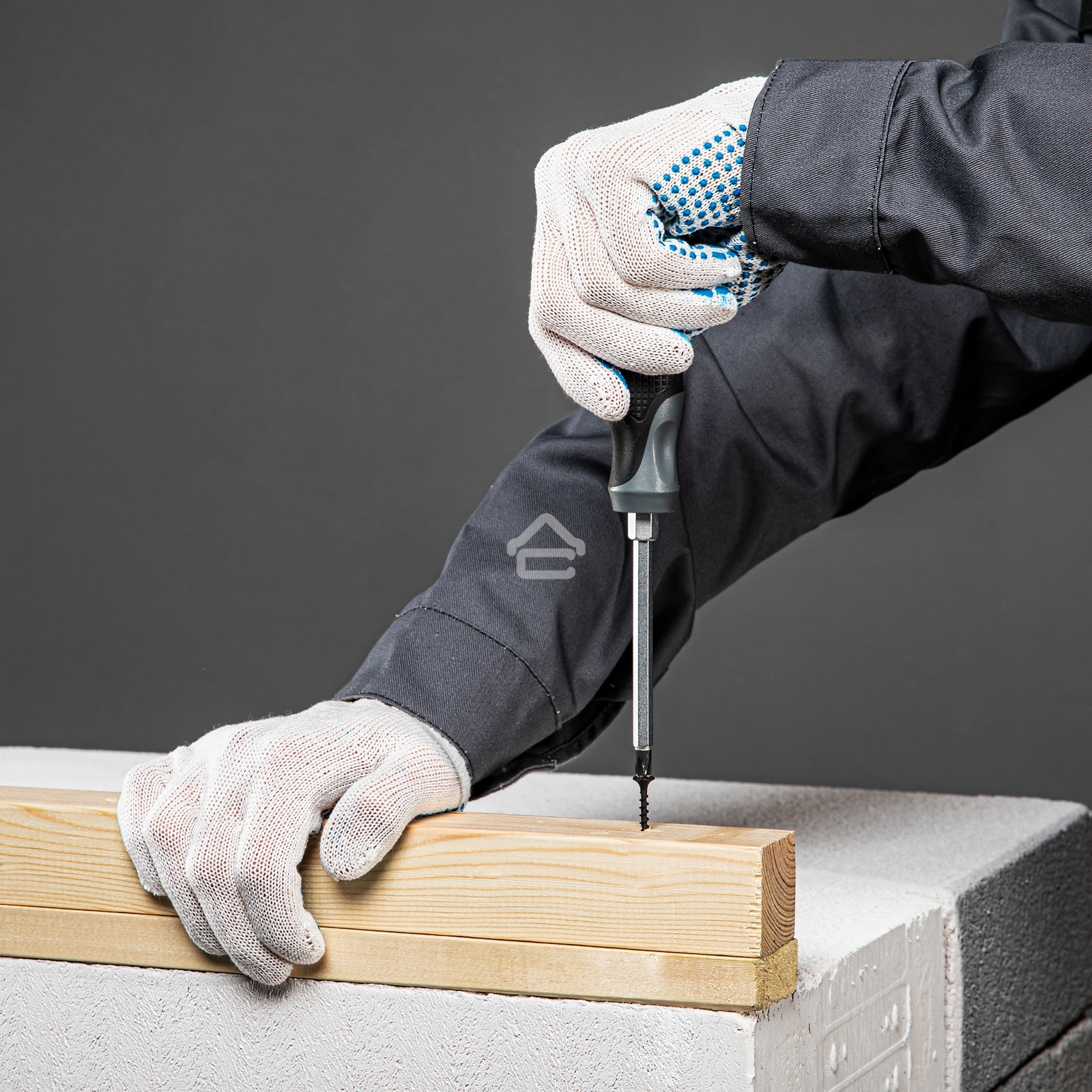 Перчатки трикотажные, с ПВХ точкой, 7 класс, Россия Сибртех