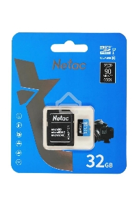 Флеш карта microSDHC 32GB Netac P500 <NT02P500STN-032G-R>  (с SD адаптером) 80MB/s