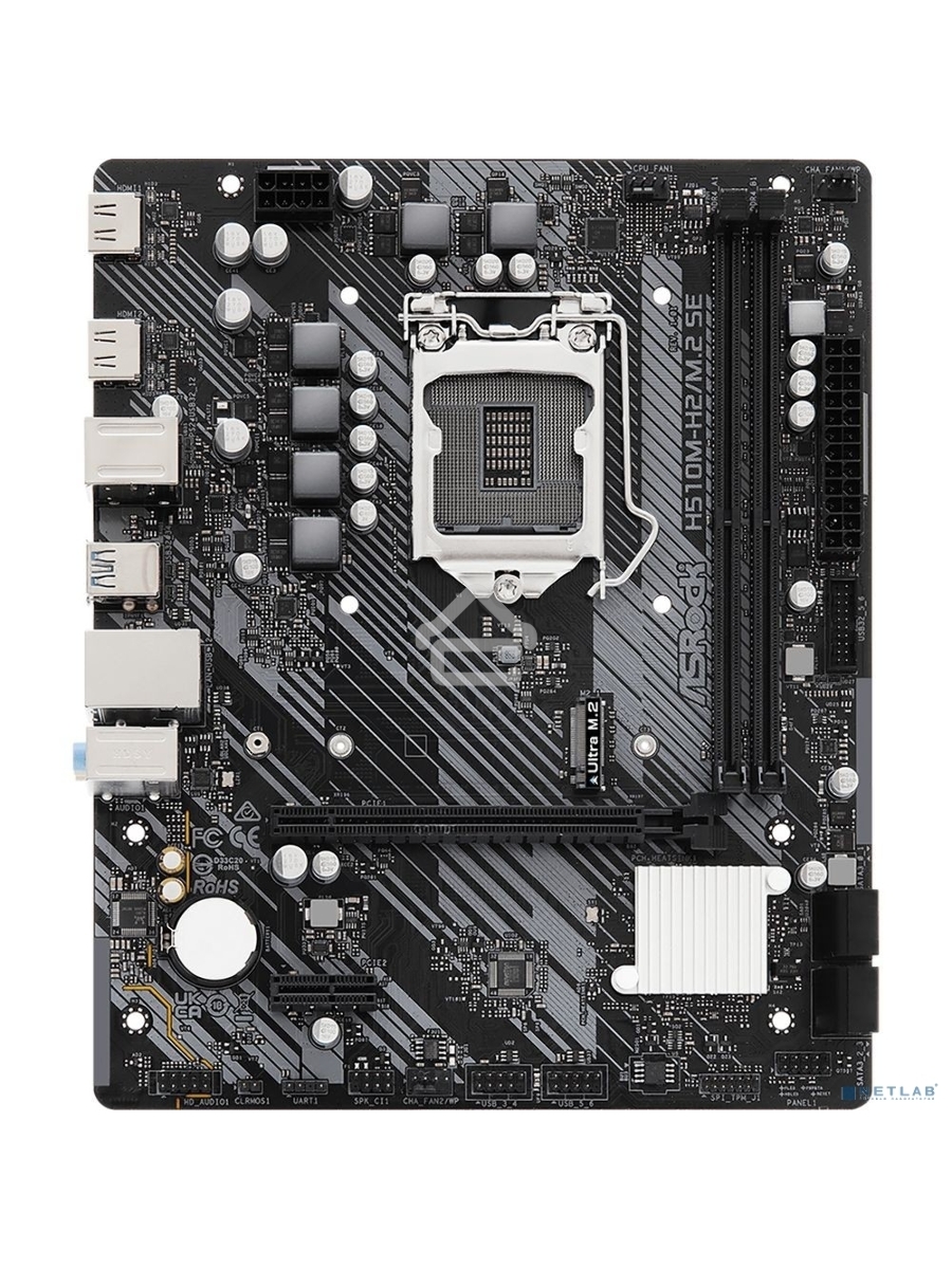 Материнская плата ASRock H510M-H2/M.2 SE, LGA 1200, Intel H470, 2xDDR4, 4xSATA, 1xM.2, 1xPCIe 4.0 x16, 1xPCIe x1, 2xHDMI, 1x 1Gb LAN, 2xUSB 2.0, 4xUSB 3.2 Gen 1, 3x3.5 мм, 7.1, mATX