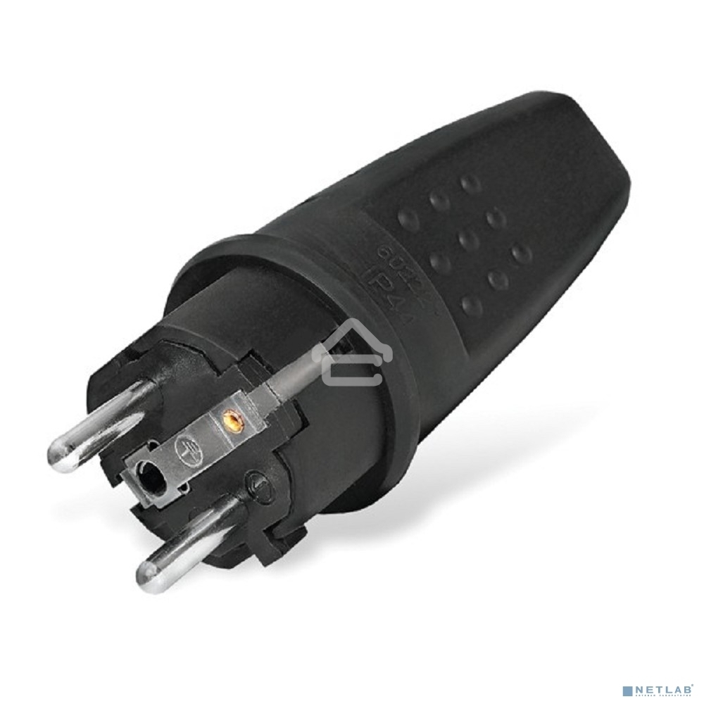 Вилка прямая c заземлением каучук 16А 250В IP44 (602227) UNIVersal