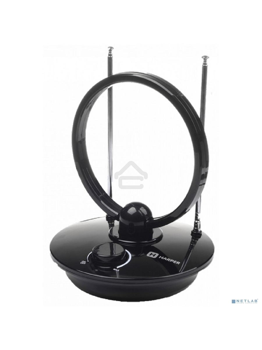 Телевизионная антенна Harper ADVB-2969 (комнатная, активная;DVB-T2; VHF / UHF (174–230 MHz, 470-862 MHz); 25 dB; 75 ; 3 dB; 1м)