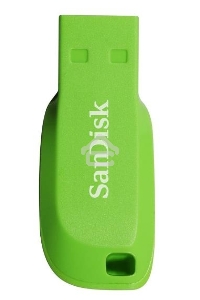 Флеш диск 16GB SanDisk CZ50 Cruzer Blade, USB 2.0, Green