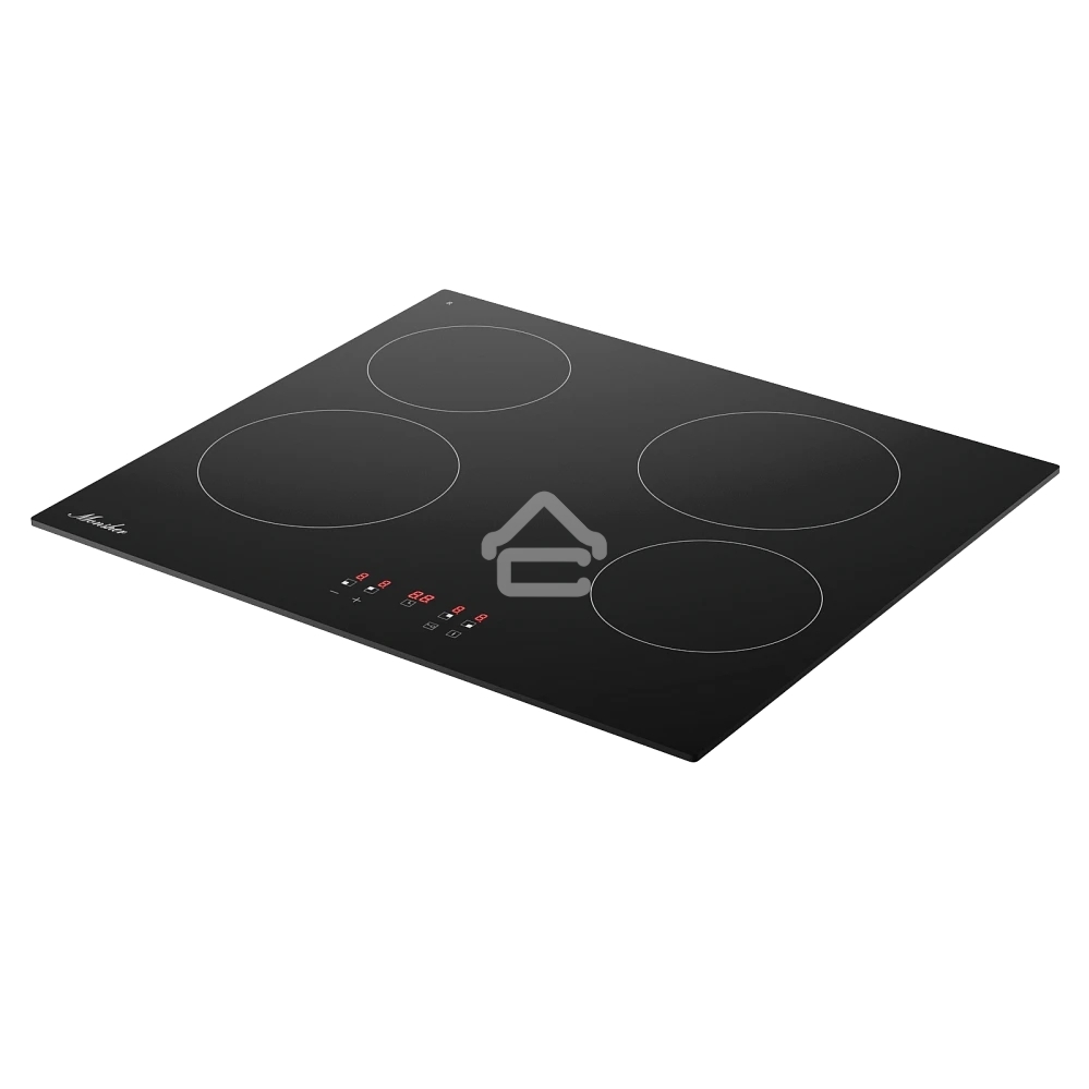 Варочная поверхность MONSHER MHE 6003, Hi-Light, High-Tech, 59 см, 9 уровней мощности, блокировка управления, автоматическое отключение, таймер, сенсорное управление, черный
