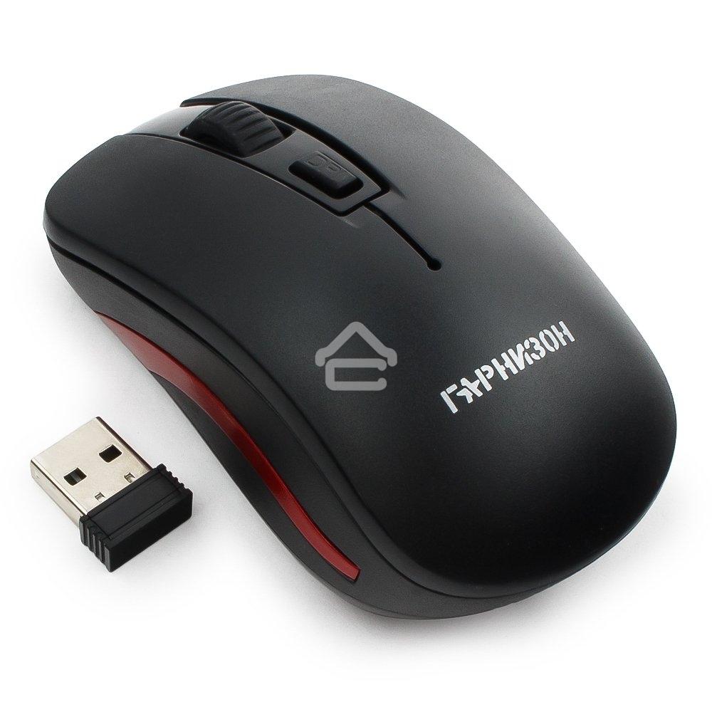 Мышь беспроводная Гарнизон GMW-420 черный, 1600 dpi, радиоканал, USB, кнопки - 4