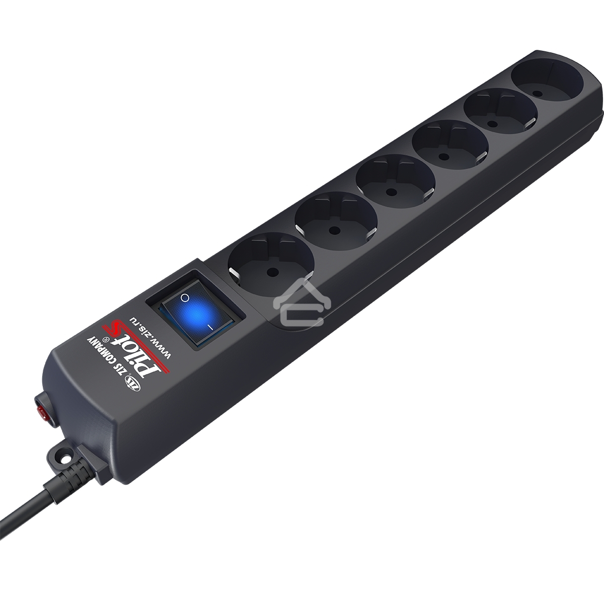 Сетевой фильтр ZIS Pilot S удлинитель 3 м 15А 6 розеток, серый арт.039