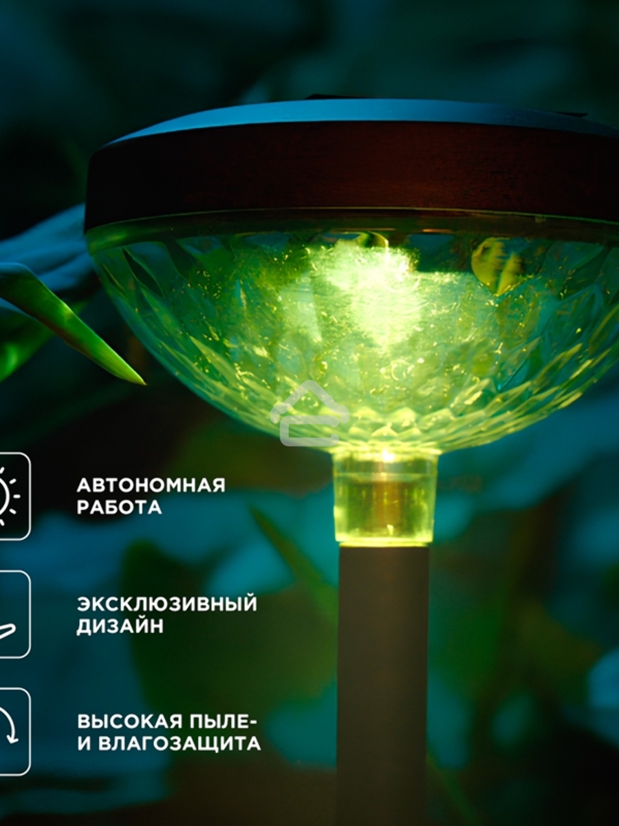 Светильник грунтовый Таянг, 3000К/RGB, встроенный аккумулятор, солнечная панель, коллекция Пекин Rexant