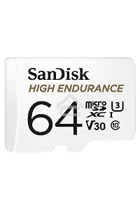 Флеш карта microSD 64GB SanDisk microSDXC Class 10 UHS-I U3 V30 High Endurance Video Monitoring Card