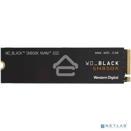Накопитель SSD WD 1Tb Black SN850X, M.2(22x80мм), NVMe, PCIe 4.0 x4, 3D TLC, R/W 7300/6300Mb/s, IOPs 800 000/1 100 000, TbW 600, DWPD 0.3 (12 мес.)