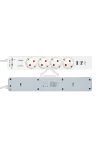 Сетевой фильтр Гарнизон EPS-OP-4-CU2-W-2 2.0 Мультипорт 4р, 10А, 1xType-C PD, 2 х USB QC, 4м, ур.защиты 4+, белый, пак(21449)