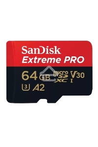 Карта памяти SanDisk Extreme Pro microSD UHS I Card 64GB for 4K Video on Smartphones, Action Cams & Drones 200MB/s Read, 90MB/s Write, Lifetime Warranty