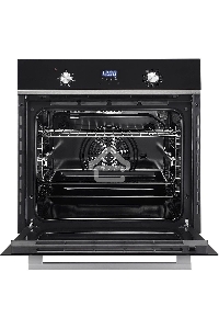 Встраиваемый духовой шкаф MONSHER MOE 6193 Acier, электрический, High-Tech, 60 см, объем 72 л, 9 режимов, дисплей, таймер, телескопические направляющие на 1 уровень, цвет нержавеющая сталь/черный