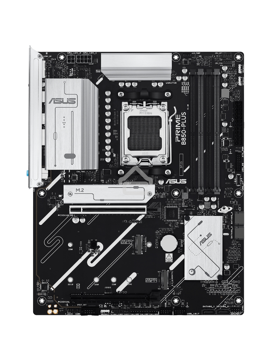 Материнская плата ASUS PRIME B850-PLUS, AM5, AMD B850, 4xDDR5, 4xSATA, 3xM.2, 1xPCIe 5.0 x16, 1xPCIe 4.0 x16, 1xDP, 1xHDMI, 1x2.5Gb LAN, 4xUSB-A 10Gbps, 1xUSB-C 10Gbps, 2xUSB-A 5Gbps, 2xUSB-A 2.0, 3x3.5 мм, 7.1, ATX