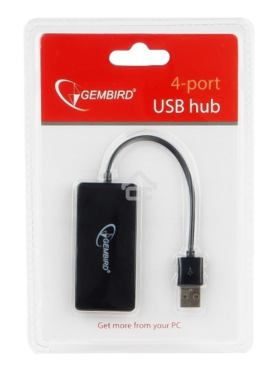Концентратор USB 2.0 Gembird UHB-U2P4-03, 4 порта, блистер