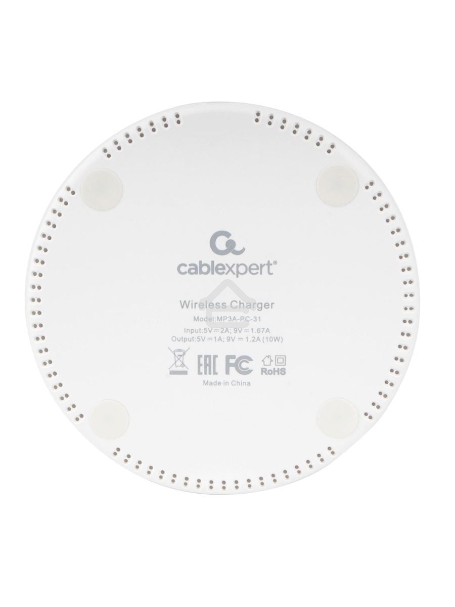 Беспроводной адаптер питания Cablexpert MP3A-PC-31, QI 10Wt, 7,5Wt, 5Wt, белый