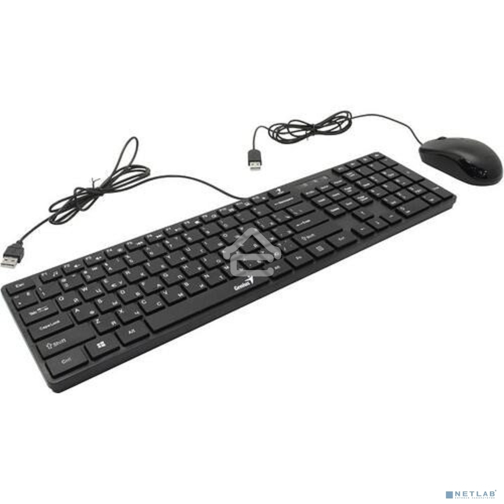 Комплект проводной Genius SlimStar C126 клавиатура+мышь, USB. Цвет: черный