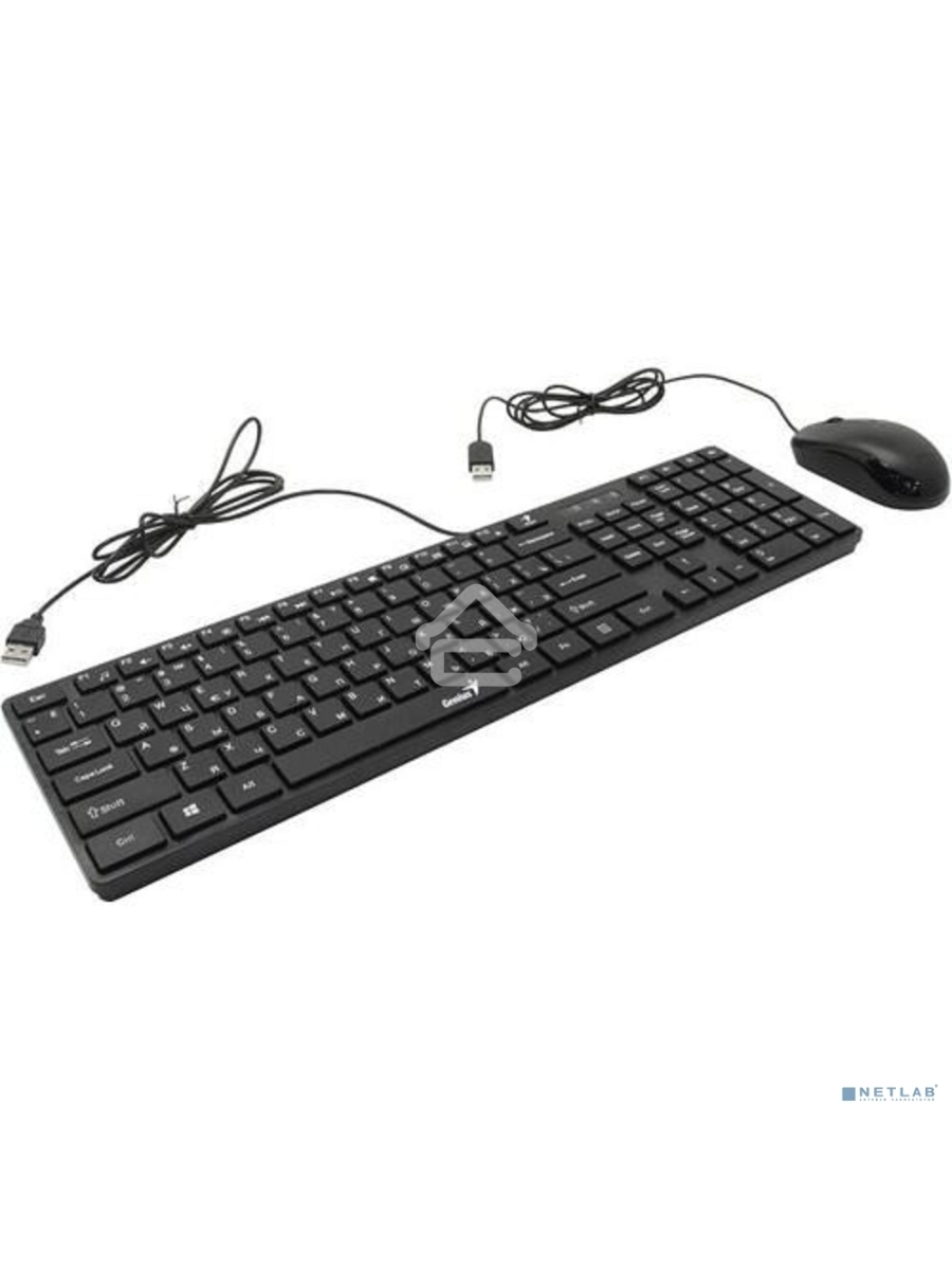 Комплект проводной Genius SlimStar C126 клавиатура+мышь, USB. Цвет: черный