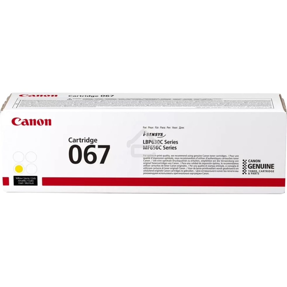 Картридж лазерный Canon 067Y (5099C002) желтый (1250 стр.) для Canon LBP631/633/MF651/655/657