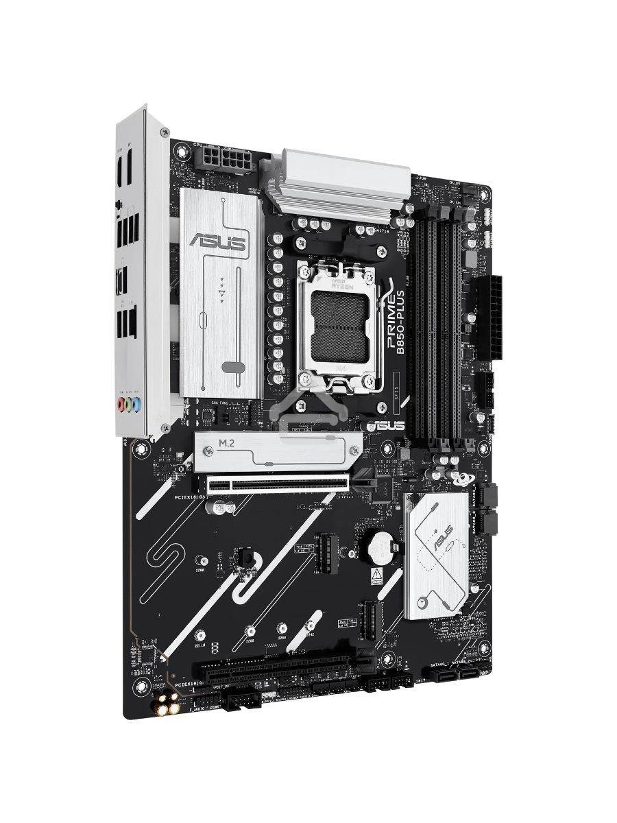 Материнская плата ASUS PRIME B850-PLUS, AM5, AMD B850, 4xDDR5, 4xSATA, 3xM.2, 1xPCIe 5.0 x16, 1xPCIe 4.0 x16, 1xDP, 1xHDMI, 1x2.5Gb LAN, 4xUSB-A 10Gbps, 1xUSB-C 10Gbps, 2xUSB-A 5Gbps, 2xUSB-A 2.0, 3x3.5 мм, 7.1, ATX