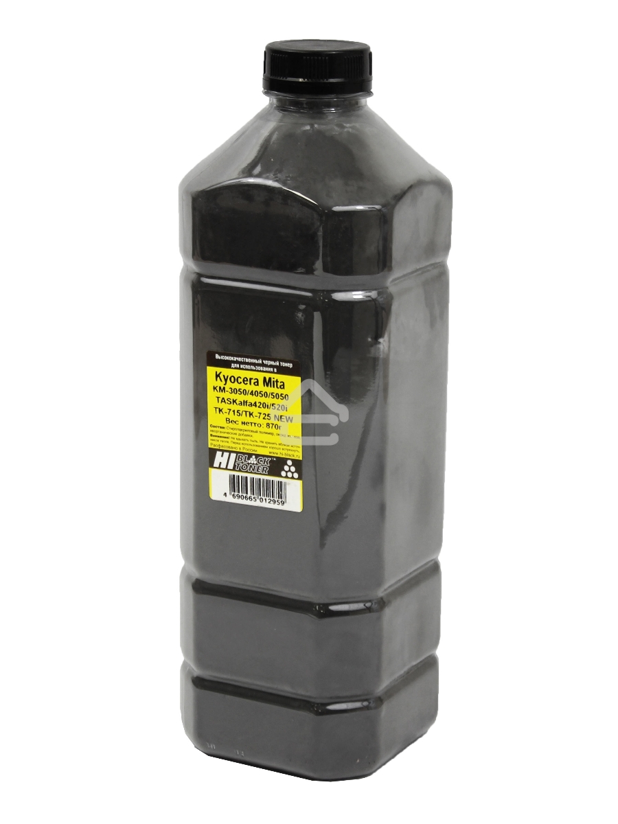Тонер Kyocera KM-3050/4050/5050 (Hi-Black) TK 715, 870 г, канистра