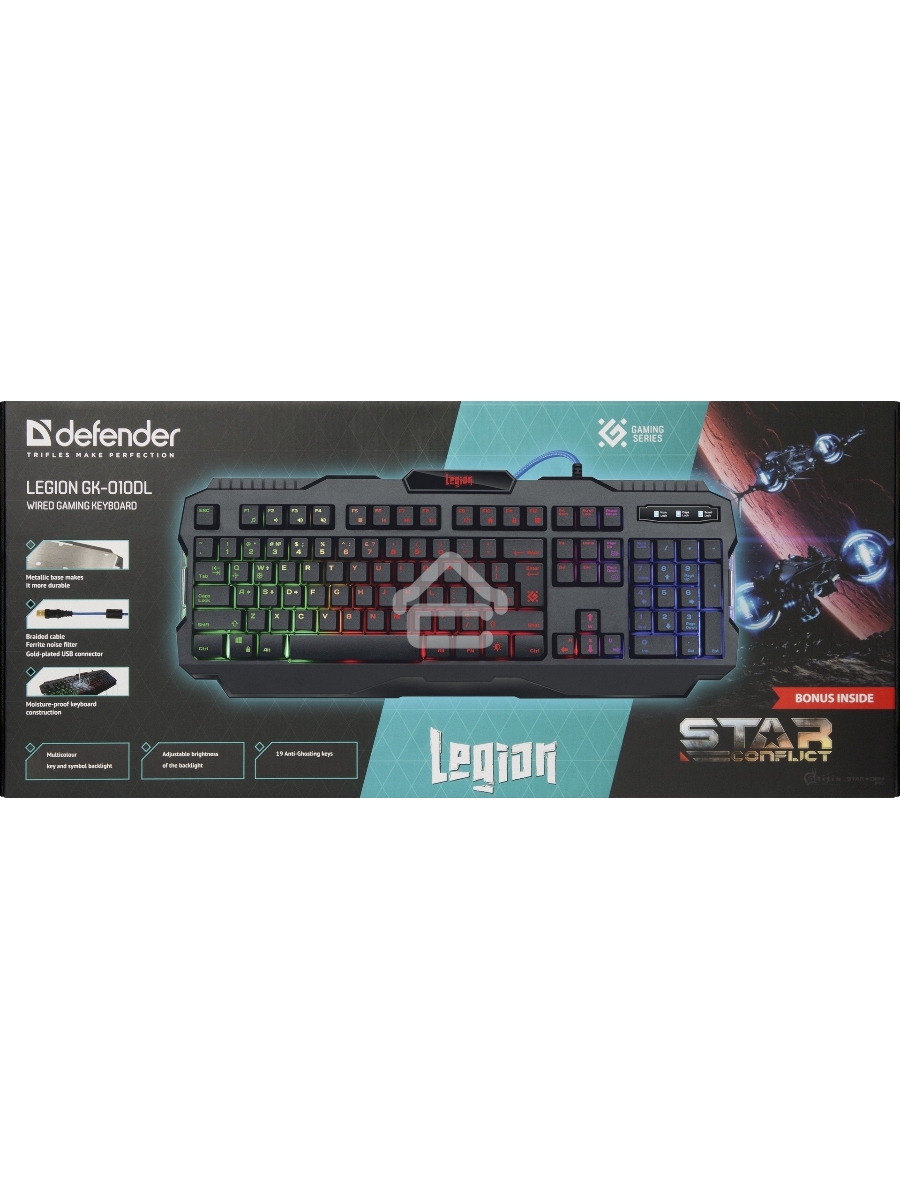 Клавиатура Defender Legion GK-010DL RUпроводная, USB, чёрный