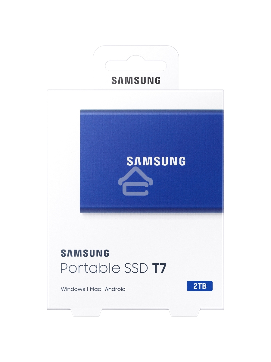 Твердотельный накопитель Samsung SSD 2TB T7, USB Type-C, R/W 1000/1050MB/s, Blue