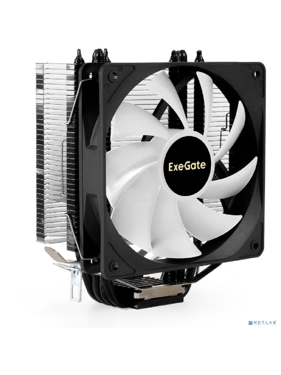 Кулер для процессора ExeGate Dark Magic EE400XL-PWM.ARGB серебристый, 120 мм, алюминий/медь, 2400 об/мин, 37 дБ, 4 pin, 125 Вт, 155 мм