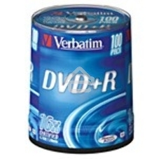 Диск DVD+R Verbatim 4.7Gb 16x Cake Box (100шт) (43551)