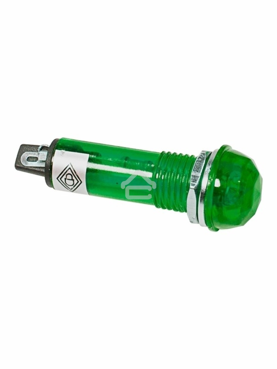 Индикатор ГРАНЕНЫЙ Ø10.2 220V зеленый Rexant