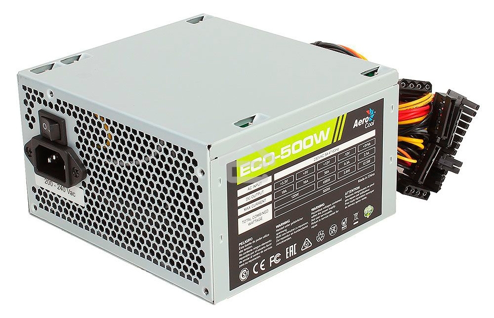 Блок питания Aerocool/Formula ECO-500W, 500Вт, 120мм, серый