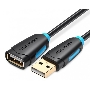 Кабель-удлинитель Vention USB 2.0 AM/AF - 2м Черный